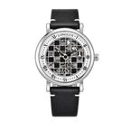 Men automatic watch chess checjerboard mechanical watches waterproof vintage business luminous skeleton leather gift for you Martino Valenti