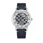 Men automatic watch chess checjerboard mechanical watches waterproof vintage business luminous skeleton leather gift for you Martino Valenti