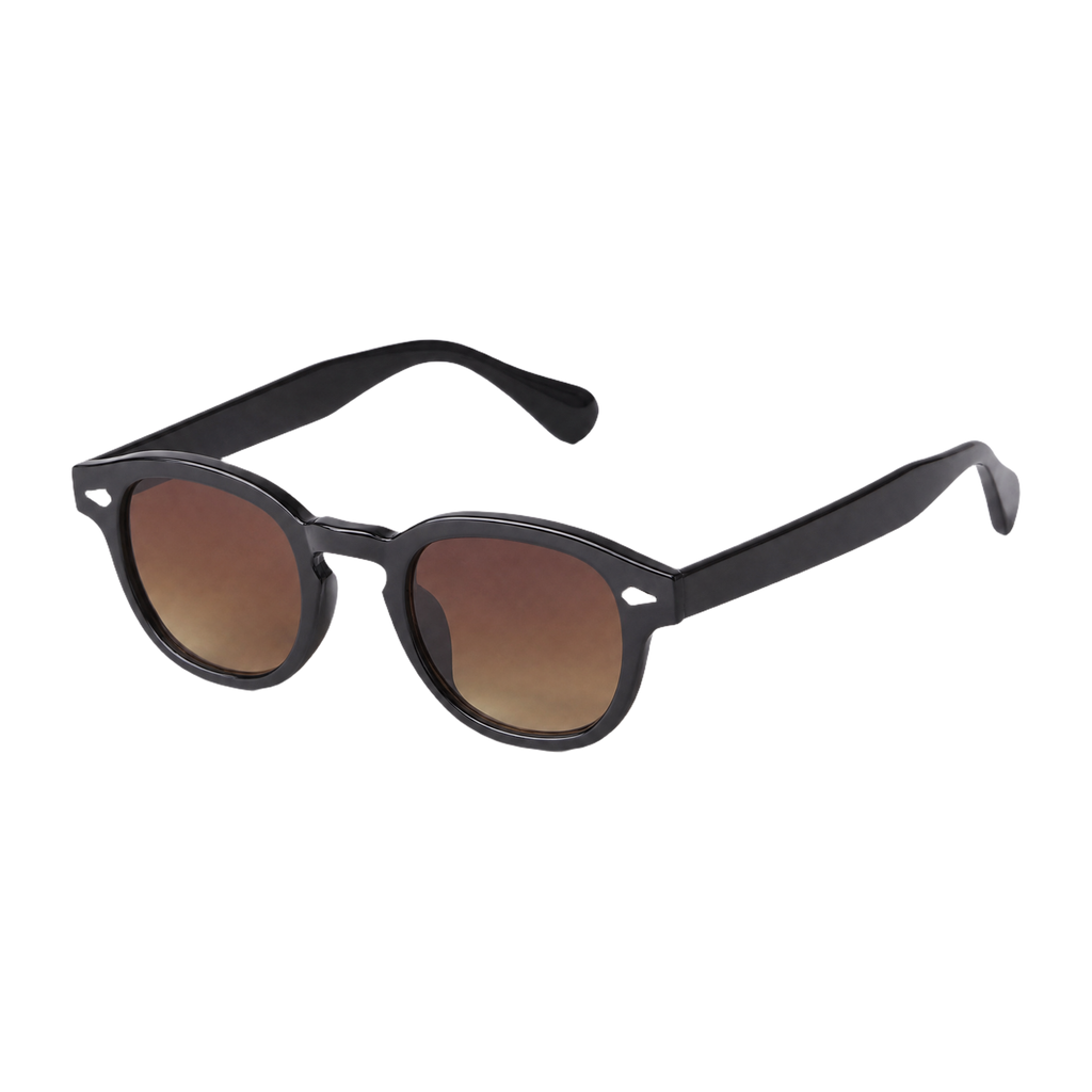 MV Ashford — Round Acetate Sunglasses Black Orange