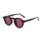 MV Hawthorne — Round Acetate Sunglasses Black Red