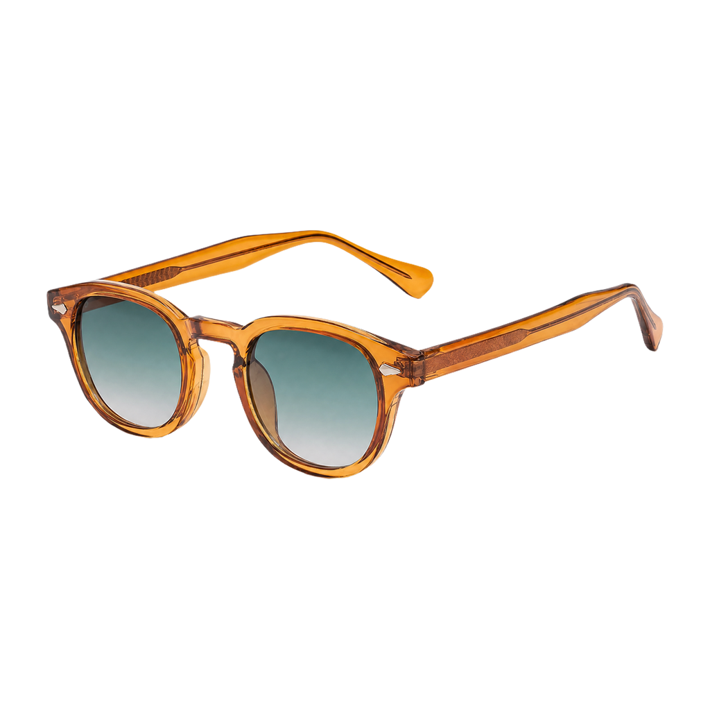MV Ellery — Round Acetate Sunglasses Teal Orange