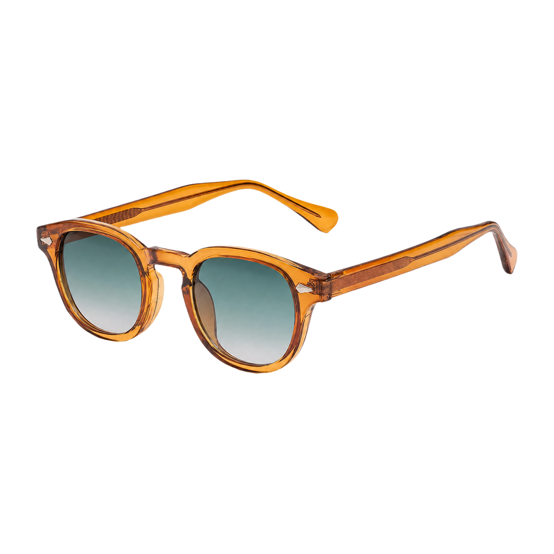 MV Ellery — Round Acetate Sunglasses Teal Orange