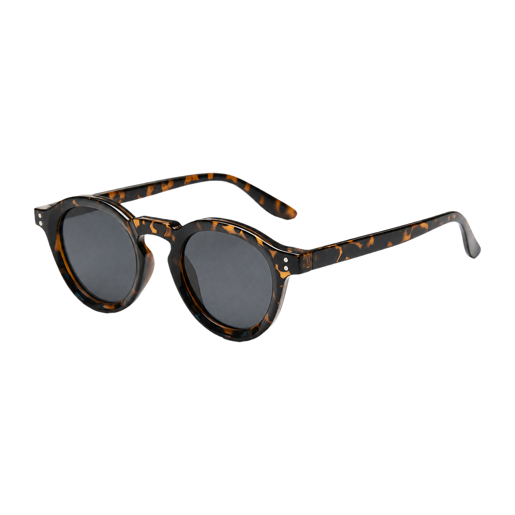 MV Cassius — Round Acetate Sunglasses Black Orange 3