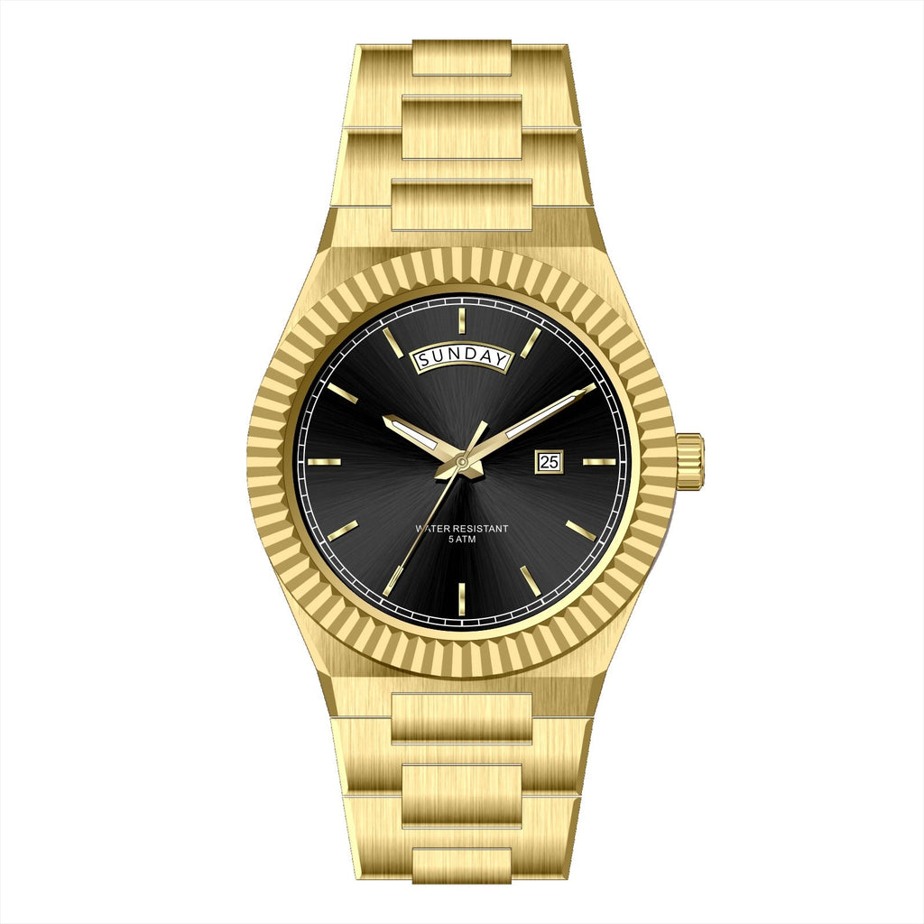 AURIXA BK – Men’s Gold and Black Luxury Waterproof Designer Watch