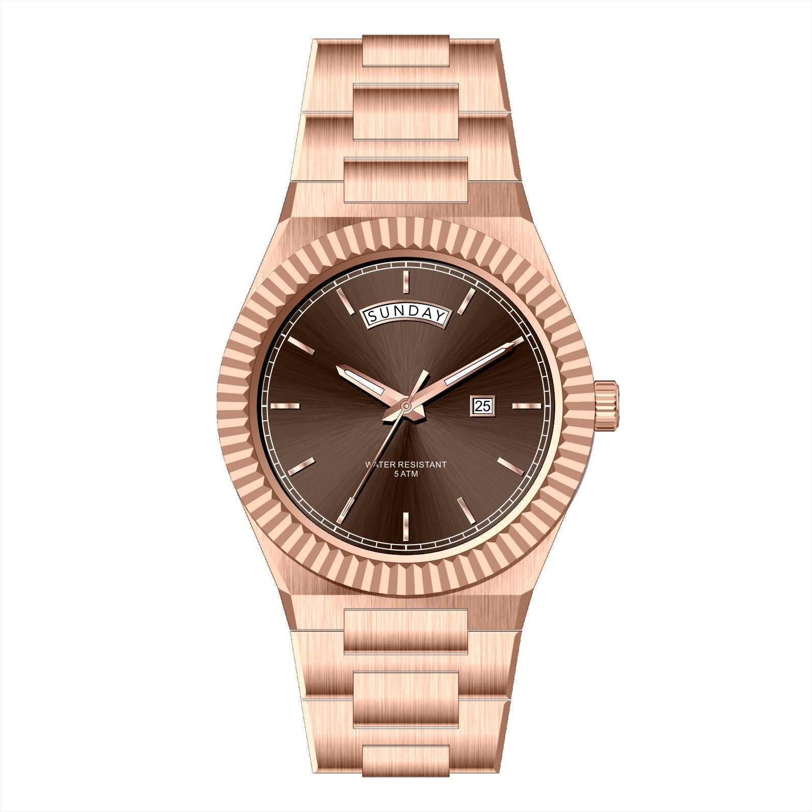 AURIXA BR – Men’s Rose Gold Chocolate Brown Dial Elegant Fashion Watch