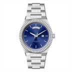 AURIXA DB – Men’s Classic Deep Blue Sunray Dial Steel Business Watch