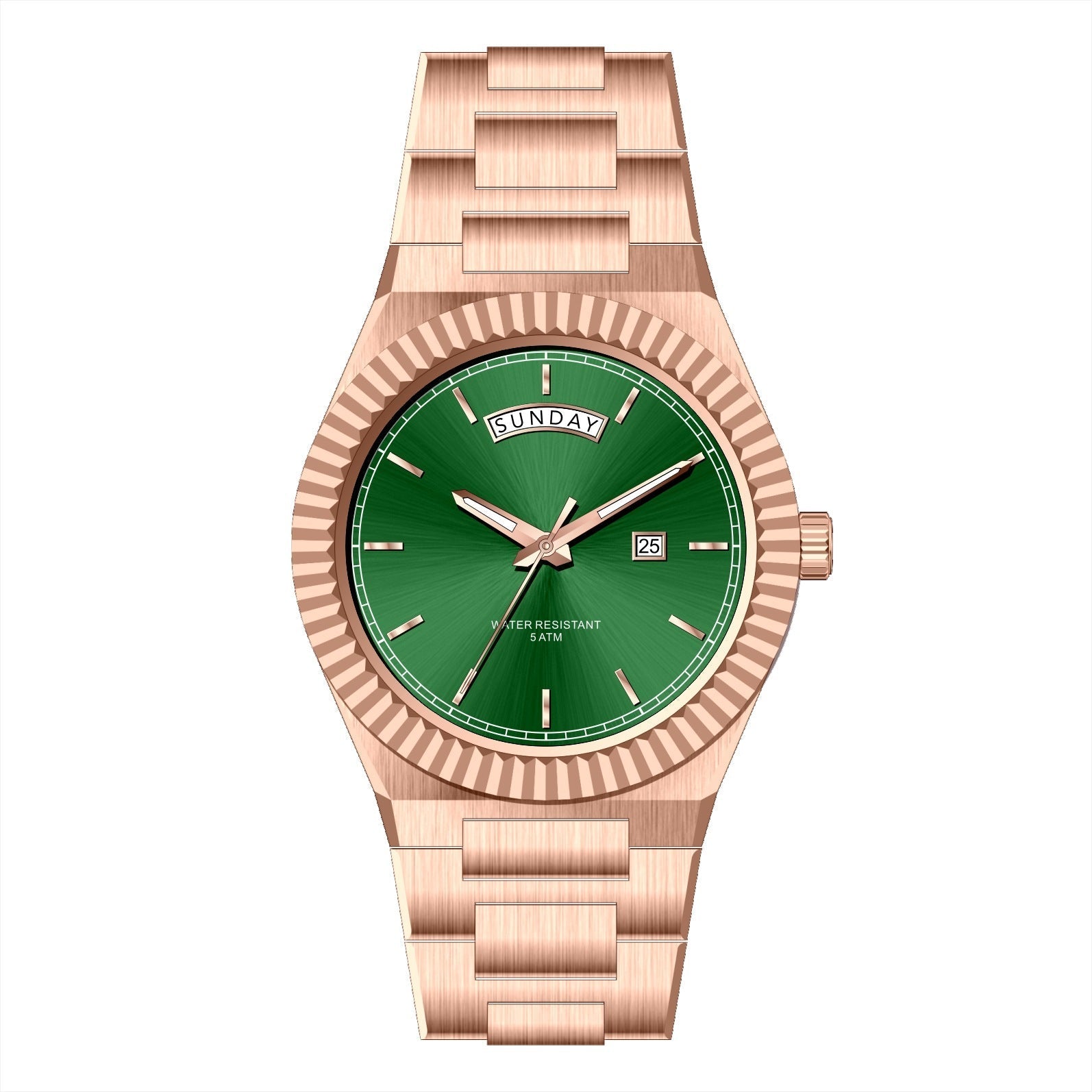 AURIXA EG – Men’s Rose Gold Emerald Green Dial Premium Dress Watch