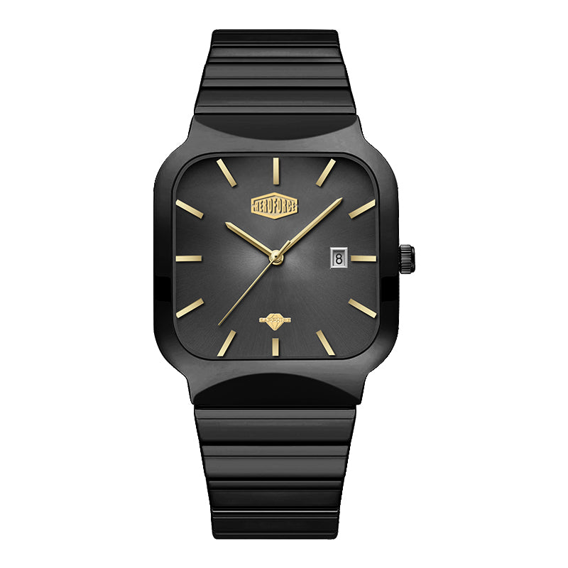 HeroForce 5055GL - Luxury Square Analog Watch with Sapphire Glass & Date Display Martino Valenti