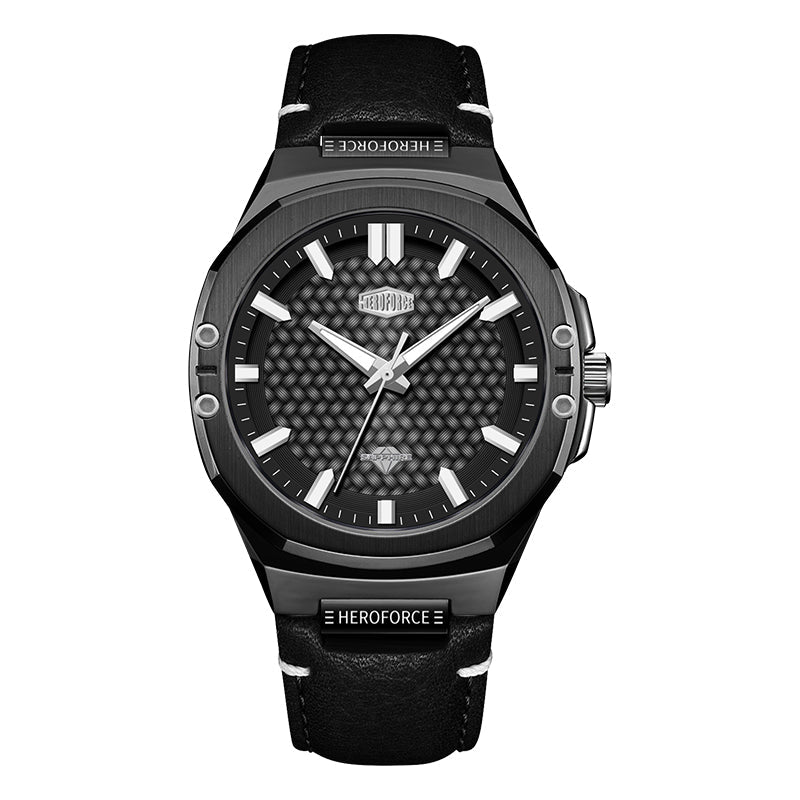 HeroForce 5033B - Luxury Men's Analog Wrist Watch – Leather Strap Martino Valenti