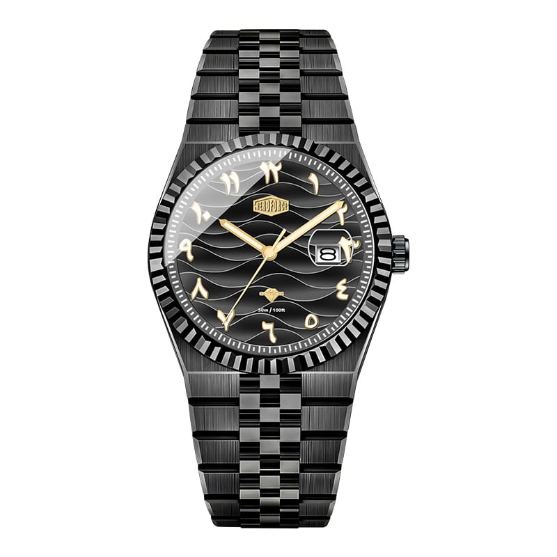 HeroForce 5036B - Ocean Wave – Arabic Dial Watch with Fluted Bezel Martino Valenti