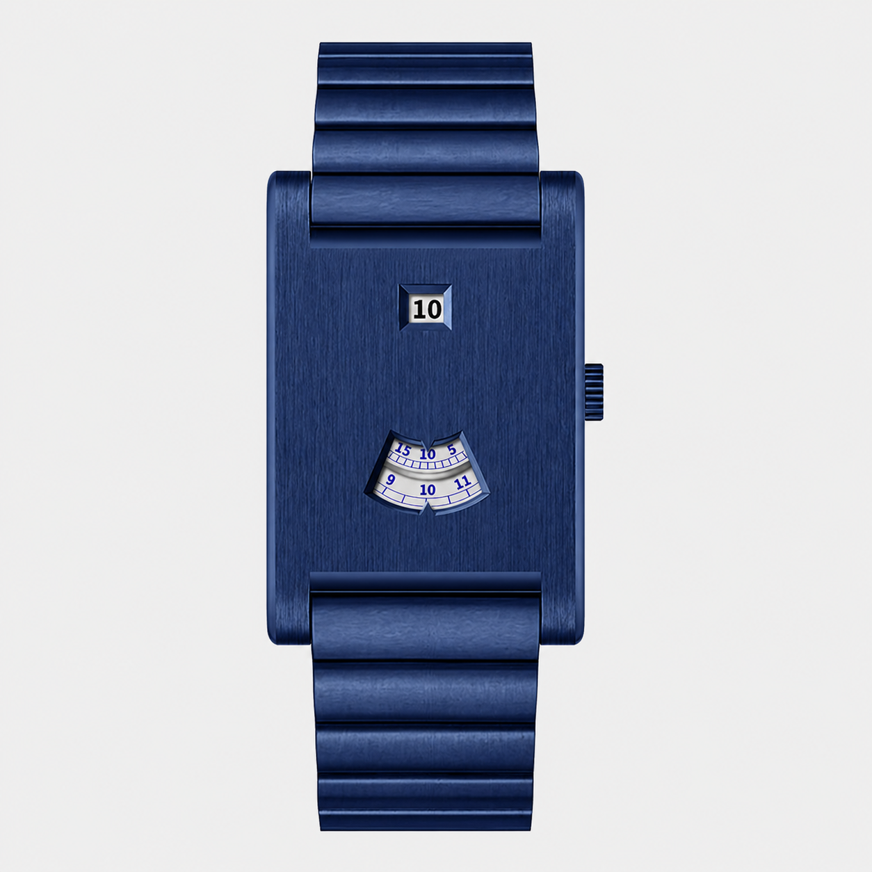 HeroForce 5035S – Jump-Hour Rectangle Watch with Integrated Cylindrical Bracelet Martino Valenti