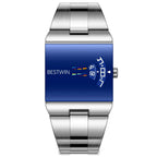 VORTRIX Cyber Mirror-Dial Watch - Blue Mirror, steel bracelet