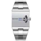 VORTRIX Cyber Mirror-Dial Watch - White/Silver Mirror, steel bracelet