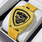 Giorgio Mareno Kalyron men's luxury sport chronograph watch with multi-function dial and stainless steel band.