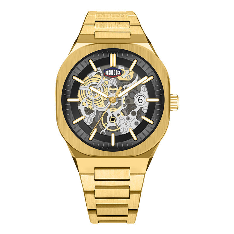 HeroForce 5042A - Skeleton Elite – Luxury Mechanical Style Watch with Octagonal Bezel Martino Valenti