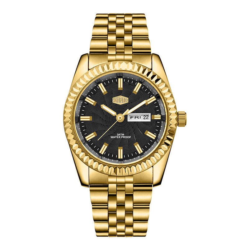 HeroForce 5083 – Luxury Analog Watch with Fluted Bezel & Sunburst Ripple Dial Martino Valenti