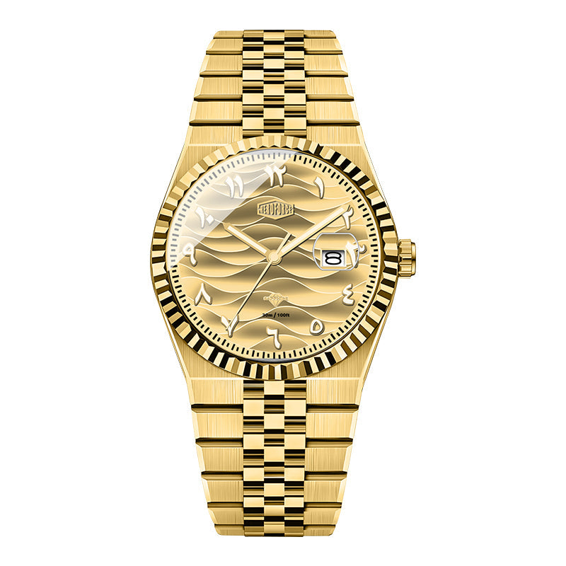 HeroForce 5036B - Ocean Wave – Arabic Dial Watch with Fluted Bezel Martino Valenti