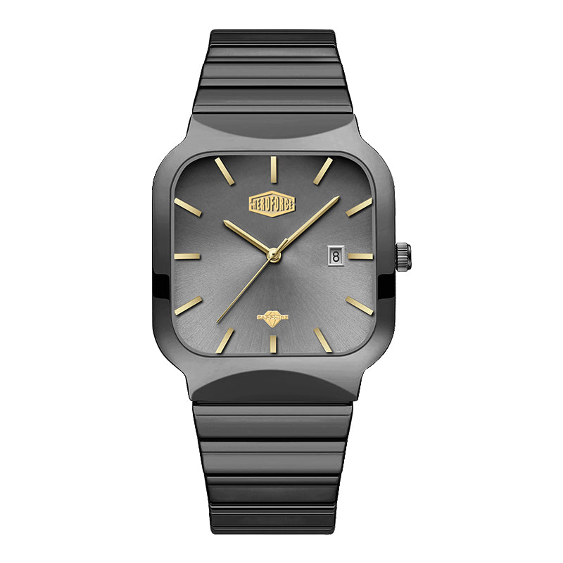 HeroForce 5055GL - Luxury Square Analog Watch with Sapphire Glass & Date Display Martino Valenti