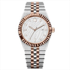 KAIROS – Men’s Luxury Two-Tone Rose Gold White Wave Dial Watch