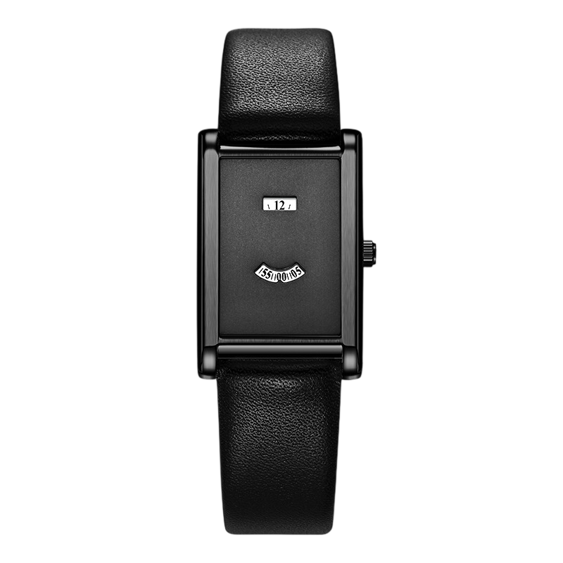 Giorgio Mareno ISANDRE women's gold rectangular watch with brown leather strap, stylish and elegant accessory for women