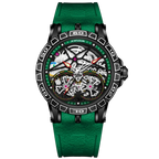 Giorgio Mareno NEXQYA luxury wristwatch with sleek black dial and stainless steel band, close-up of the elegant timepiece.