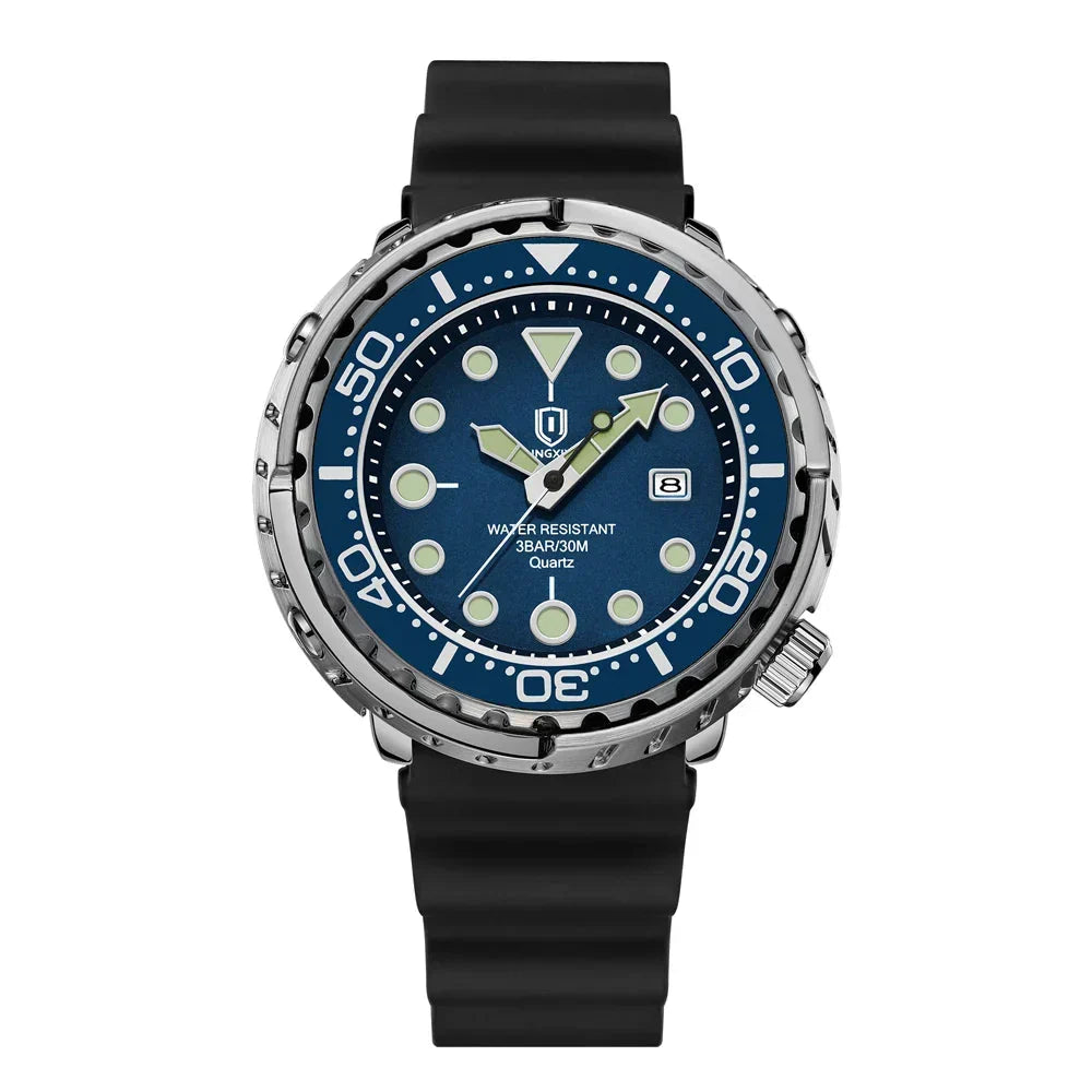 Giorgio Mareno Marinex men's sport dive watch with black strap and digital display, suitable for underwater activities.