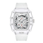 Giorgio Mareno ZYNRAXIS sports watch with black strap and digital display, close-up view highlighting the watch face and brand logo