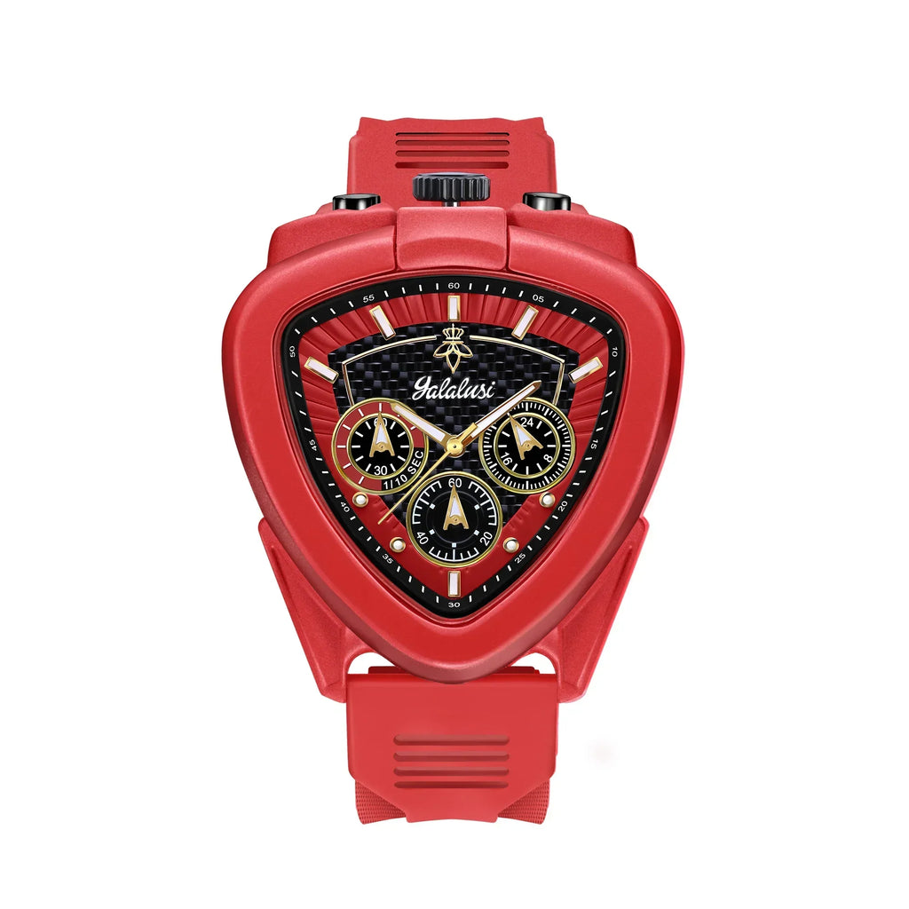 Giorgio Mareno KALYRON men's luxury sport chronograph watch with multi-function dial, black strap, and stainless steel case.