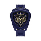 Giorgio Mareno KALYRON men's luxury sport chronograph watch with multi-function dial, stainless steel case, and black leather strap.
