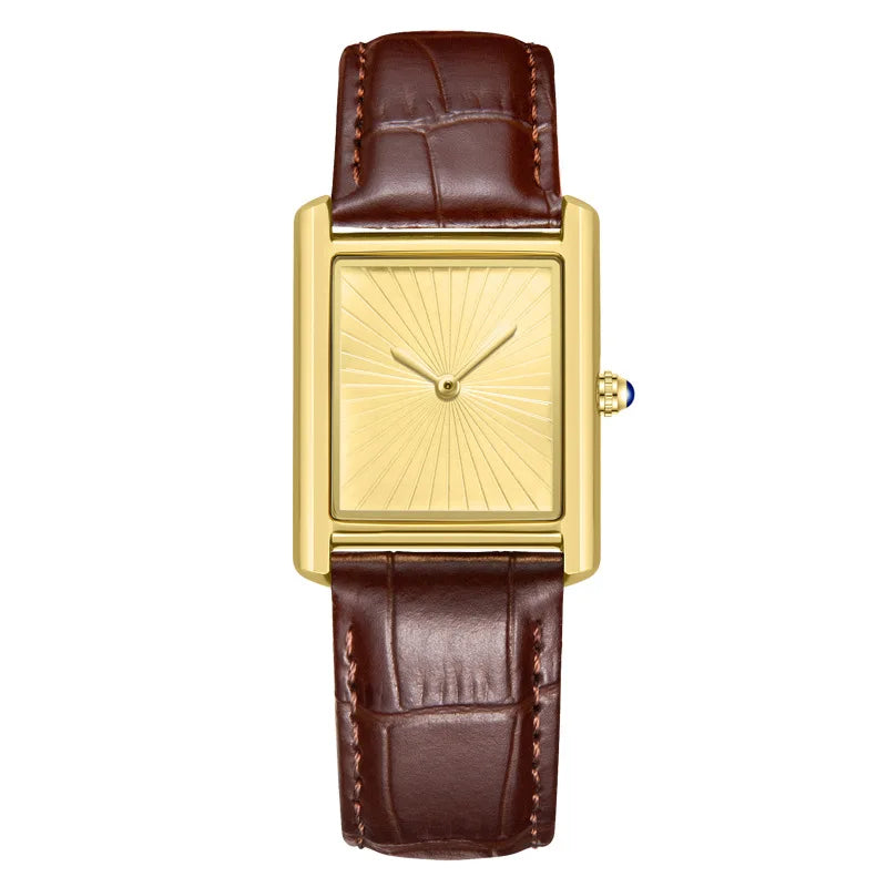 Giorgio Mareno ZELVYRO luxury watch with gold-tone case and leather strap, detailed close-up of classic timepiece design