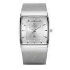 Sergio Cavelli LEVRON men's square watch with a sleek Milanese mesh strap and minimalist dial.
