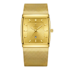 Sergio Cavelli LEVRON men's square watch with Milanese mesh strap, featuring a sleek black dial and silver case.
