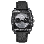 Giorgio Mareno Ecliptic men's sport watch with chronograph function, black dial, stainless steel case, and sporty design.