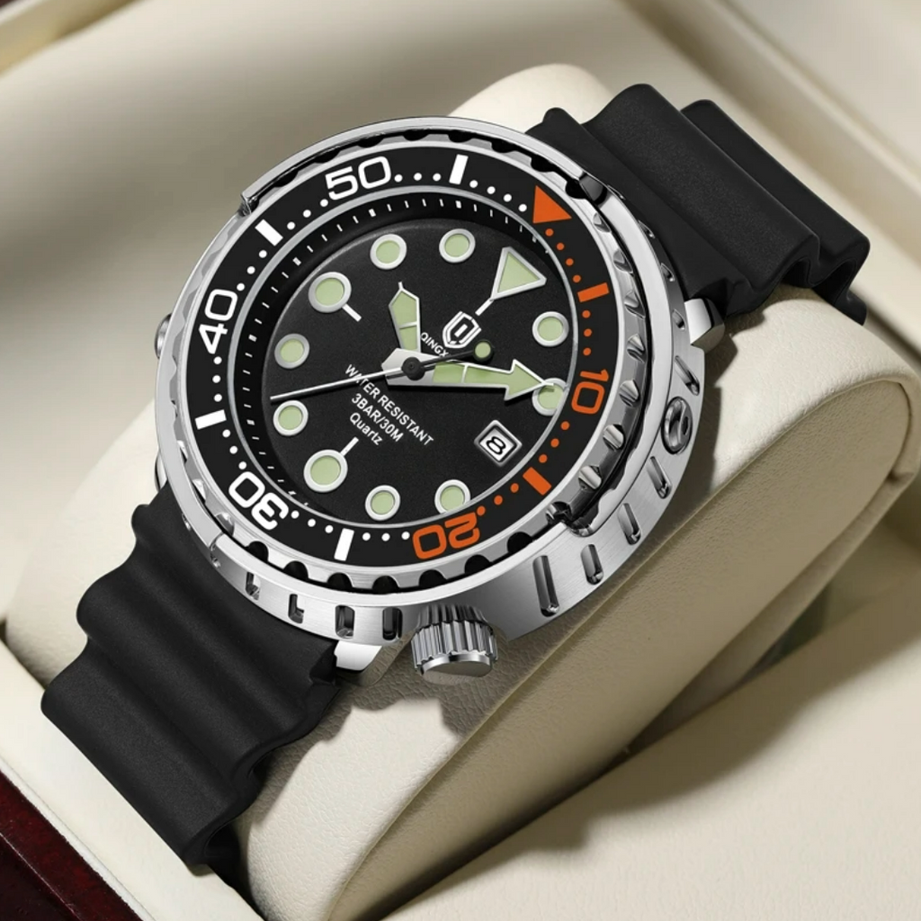 Giorgio Mareno Marinex men's sport dive watch with black band and digital display, suitable for underwater activities.