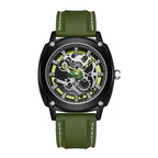 Giorgio Mareno Nebulyx luxury watch with black leather strap and silver dial, showcasing elegant design and craftsmanship.