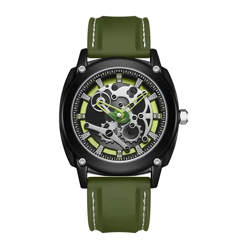 Giorgio Mareno Nebulyx luxury watch with black leather strap and silver dial, showcasing elegant design and craftsmanship.