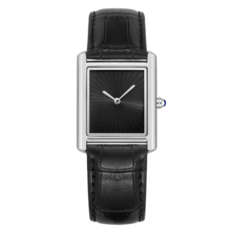 Giorgio Mareno ZELVYRO stylish men's watch with black leather strap and silver dial, close-up view of the timepiece.