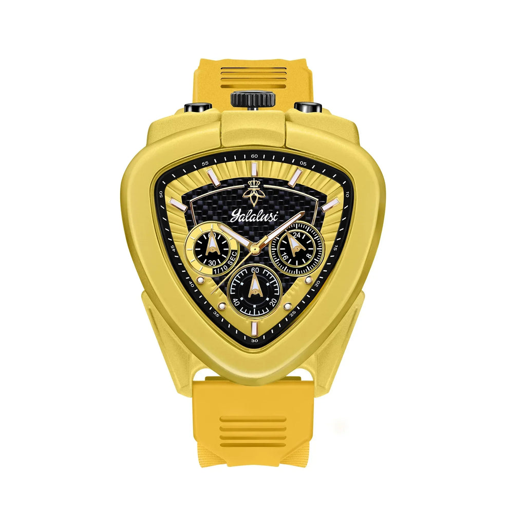 Giorgio Mareno Kalyron men's luxury sport chronograph watch with multi-function dial and silver metal band.
