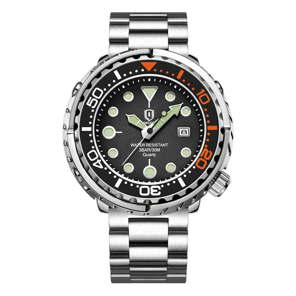 Giorgio Mareno men's sport dive watch with black band and digital display, designed for underwater sports and active wear.