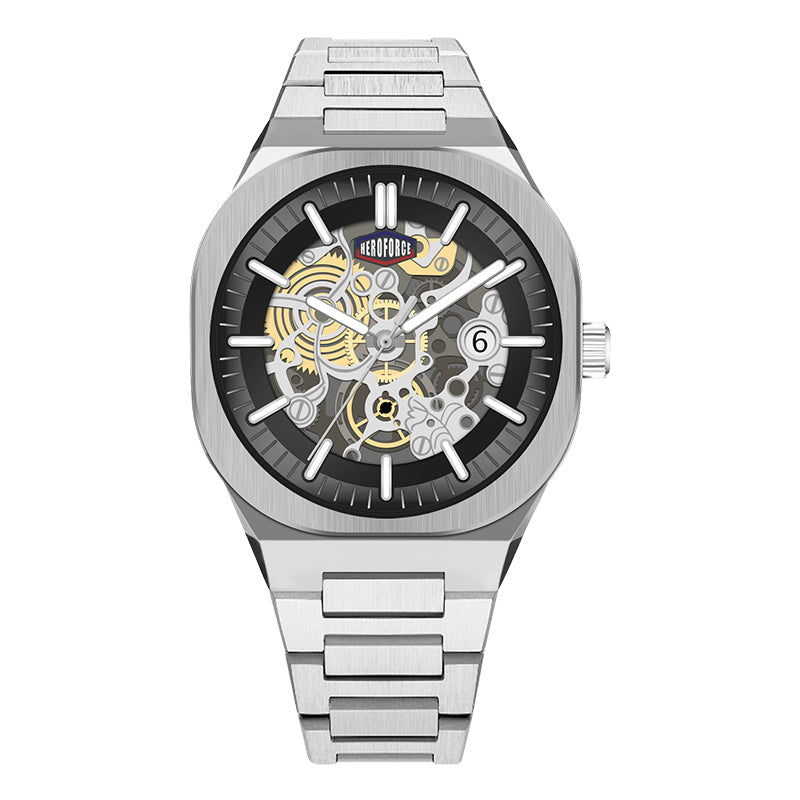 HeroForce 5042A - Skeleton Elite – Luxury Mechanical Style Watch with Octagonal Bezel Martino Valenti