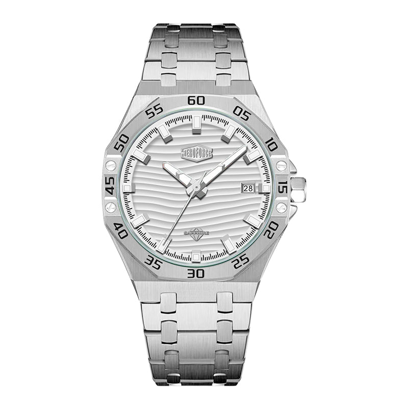 HeroForce 5043 – Men’s Octagonal Bezel Watch with Wave Textured Dial Martino Valenti