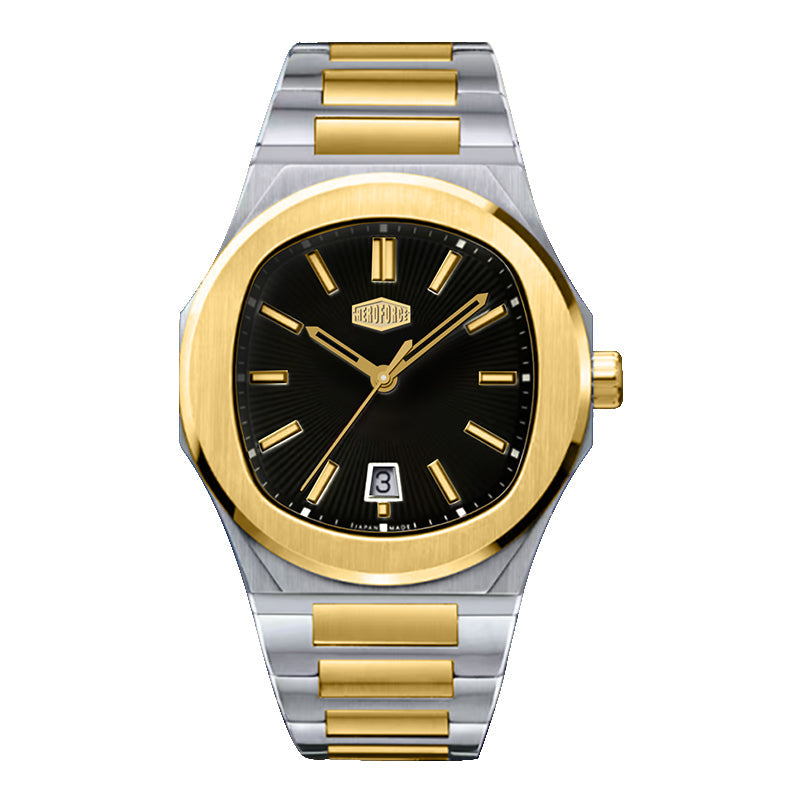 HeroForce 5046 – Luxury Analog Watch with Sunray Dial & Tapered Link Bracelet Martino Valenti