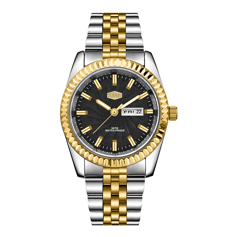HeroForce 5083 – Luxury Analog Watch with Fluted Bezel & Sunburst Ripple Dial Martino Valenti