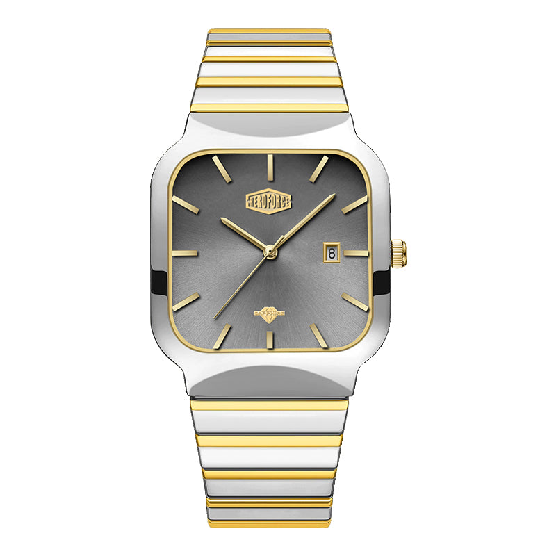 HeroForce 5055GL - Luxury Square Analog Watch with Sapphire Glass & Date Display Martino Valenti