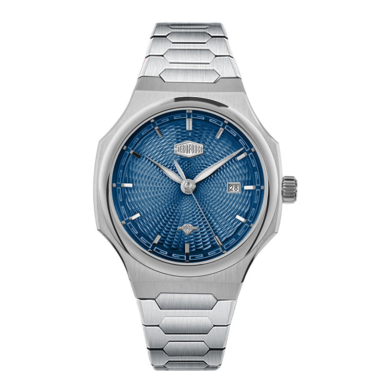 HeroForce 5006 - Sunburst Ripple – Luxury Watch with Radial Textured Dial Martino Valenti