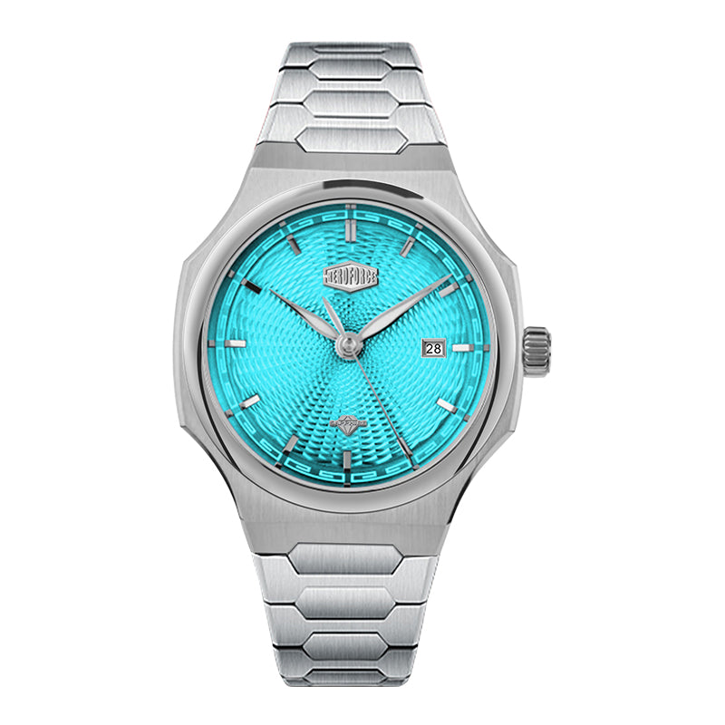 HeroForce 5006 - Sunburst Ripple – Luxury Watch with Radial Textured Dial Martino Valenti