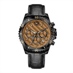 VEXRON-XP BR – Men’s Bronze Carbon Chronograph Tactical Black Leather Watch