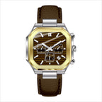 VORIXA TG – Men’s Classic Terra Gold & Brown Horizontal Dial Business Watch