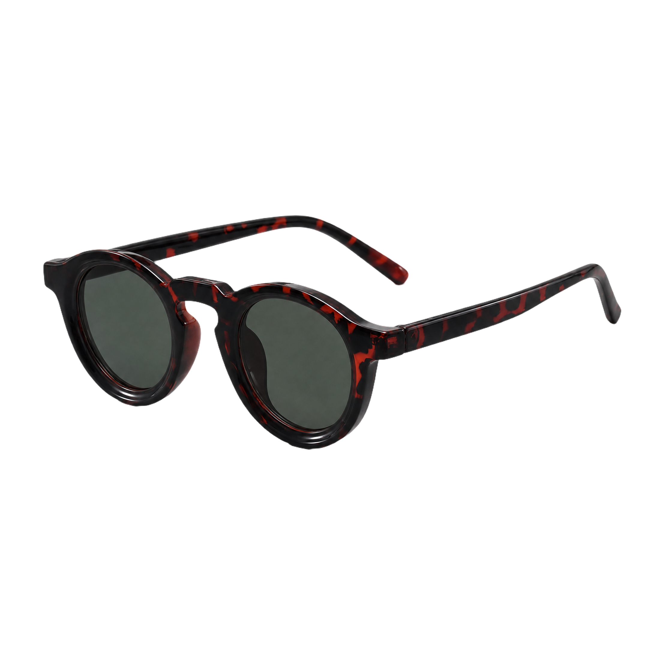 MV Hawthorne — Round Acetate Sunglasses Black Orange