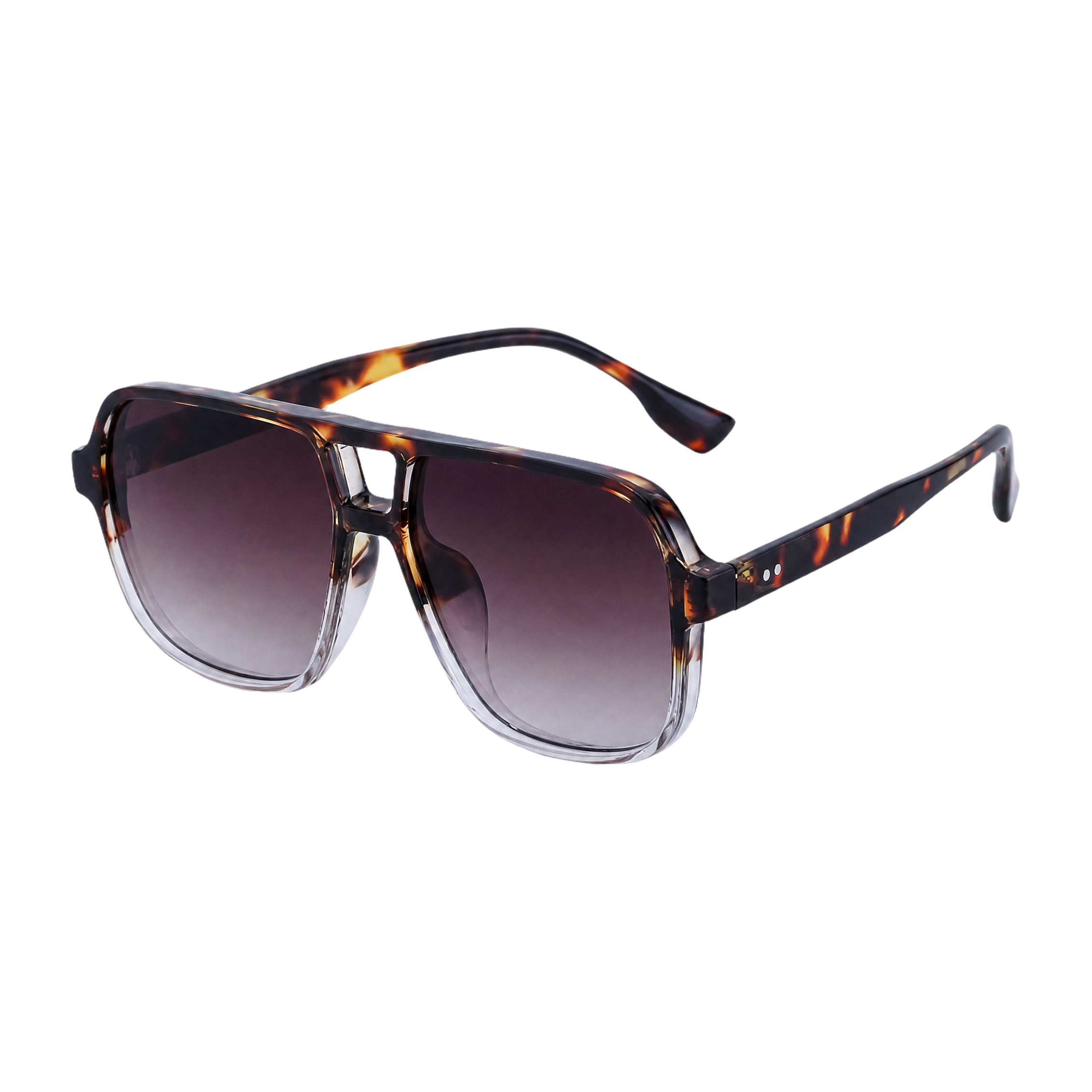 MV Retro — Oversized Square Sunglasses Leopard tea gradient